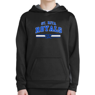 St. Rita Royals - Youth Sport Wick ® Fleece Colorblock Hooded Pullover Thumbnail